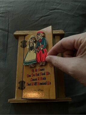 Vintage Dutch Children Wooden Wall Caller/ Visitor’s Message Holder